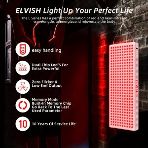Red Light Relax Panel, 660 Nm 850 Nm, Built-in Timer, 300 LEDs for Sleep Promotion, Physical Fitness, Fatigue Relief And More (White E1500). Perfect for Boys And Girls, Any Holiday, Father's Day Gifts