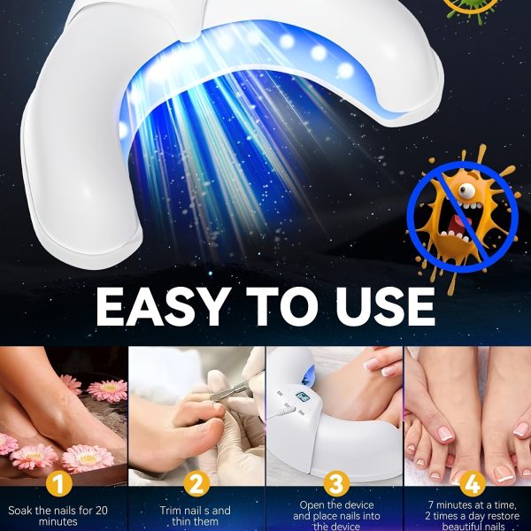 KTS Nail Fungus Cleaning Device For Multiple Toenails & Fingernails, Foldable Nail Fungus Light Treatment Device, Suitable For Discolored And Thickened Toenails Home Use (White) - Image 3