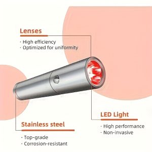 KTS Portable Red Light Device, Handheld Flashlight Wand for Face&Body-630nm, 660nm & 850nm 3 Wavelengths