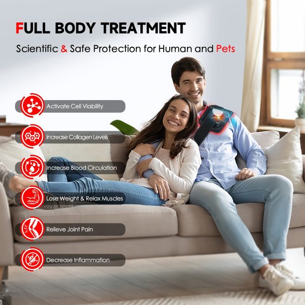 60 LED Red Light Therapy Belt For Men - Adjustable Timer Heating Pad, Father'S Day Gifts For Dad/Husband/Boyfriend, Sciatica Back Pain, Office & Car Seat Massager With Medical-grade LEDs - Image 3