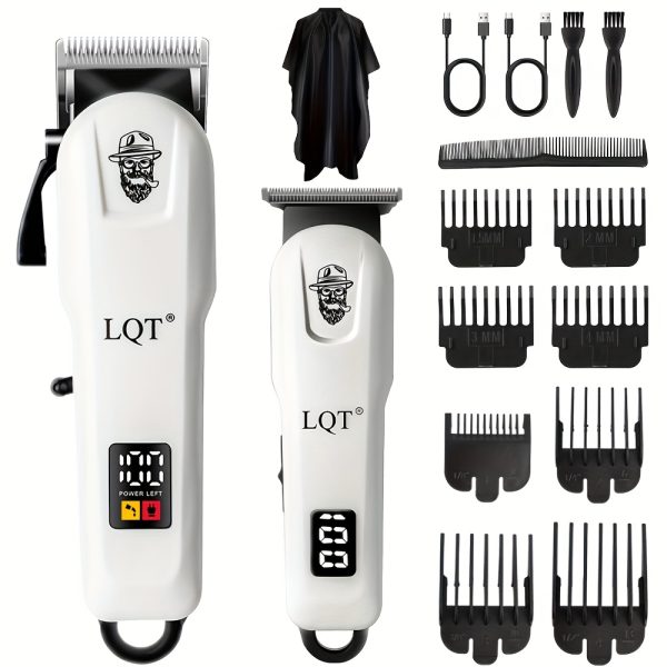 LQT 2/3pcs Electric Hairdressing Set/Men's Professional beauty and hairdressing Set/Holiday Gift Box/Suitable for families and barber shops/Digital display/LCD display screen/USB charging/ the perfect holiday gift for Father's Day and Valentine's Day - Image 8