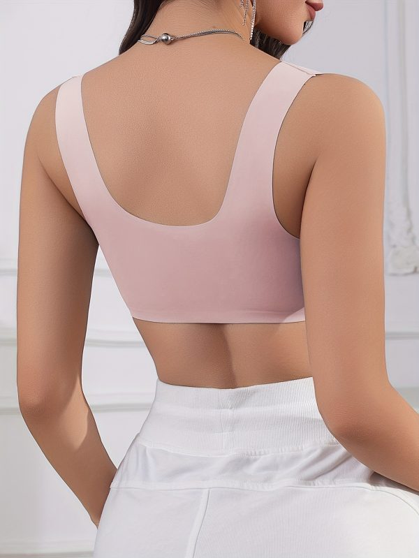 [Wire-Free Bra] Wire-Free Women's Solid Color Front Closure Bra | Shell Pattern Trim, Integrated Wide Shoulder Straps, Non-Removable Pads, 5 Colors to Choose from, Meeting Multi-Environment Four Seasons Wear - Image 8