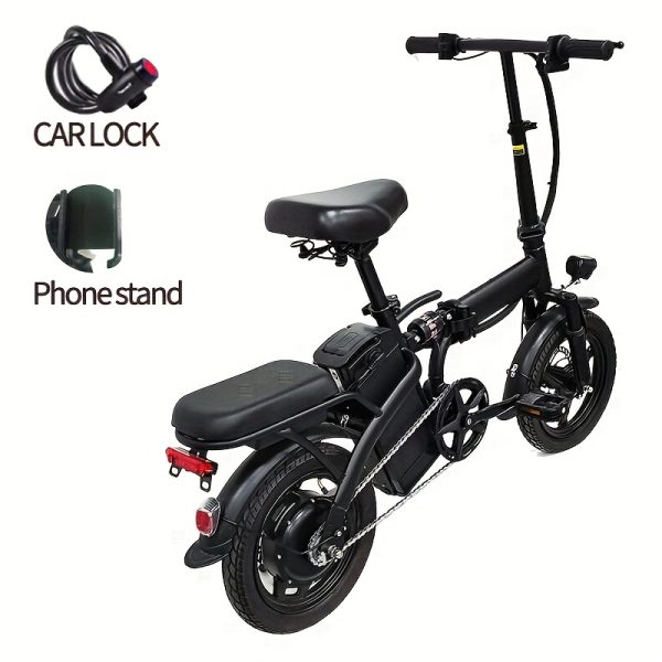 14-Inch Lightweight Folding Electric Bike, 500W Motor, 20 MPH, Long-Lasting Battery Life with Removable 48V 10.4AH Lithium Battery, Front Light & Disc Brake, Alloy Steel Frame, Black - Urban Commuter Style, Durable Design, Perfect Gift for Adults (Clearance Deal) - Image 6