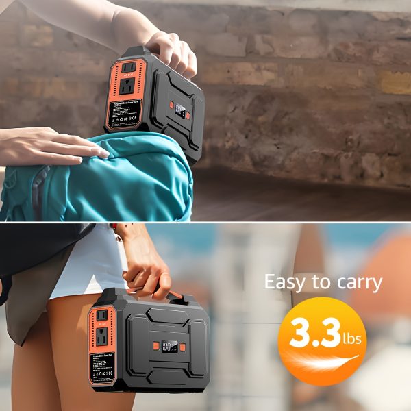 300W/200W Peak/100W Rated Portable Power Station Solar Generator(Panel Optional), 146Wh/296Wh High Capacity Battery Pack, 2x 110V AC Outlet, DC USB C Port, LED Light, Power Bank For Outdoor Camping Hiking Road Trip Cycling CPAP Hurricane Emergency - Image 3