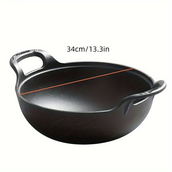 1pc BRODARK Cast Iron Soup Pot - Non-Stick, Rust Resistant, Outdoor Safe Cookware with Handles for Home & Restaurant Use, Ideal for Healthy Dinners - Image 6
