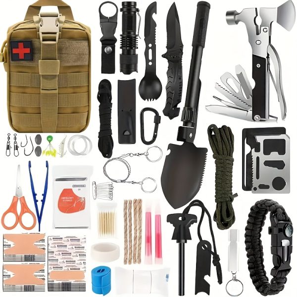 Single Backpack/142pcs Of Professional Survival Equipment And Gear, With Molle Bag. Outdoor Multifunctional Tools. Suitable For Male Fathers And Husbands Who Enjoy Camping And Outdoor Adventures - Image 2