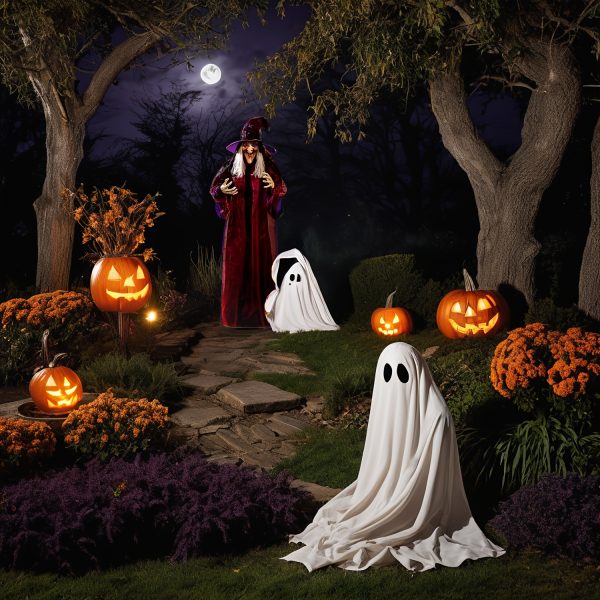 NEULRY Halloween Witch Figurine with Glowing Eyes & Red Mouth - Spooky Outdoor/Indoor Decor, Battery Operated (AAA Not Included) for Porch, Garden, or Themed Parties, Halloween Decorations - Image 6
