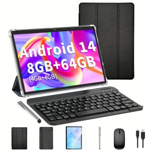 10 Inch HD Touch Screen Android Tablet - Tablets with 3GB RAM, 64GB ROM, 512GB Expand, WiFi, Wireless, Dual Camera, GMS Certification and Latest Android 13 OS