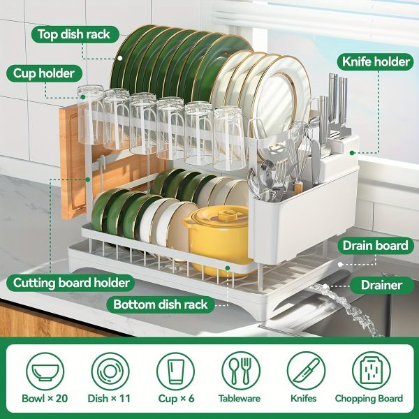 2 Tier Dish Drying Rack For Kitchen Counter - Image 9