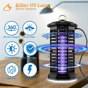 Bug Zapper Outdoor Indoor Electric Mosquito Lamp Fly Zapper Killer Effective 4200V Plug In for Home Patio Office Courtyar