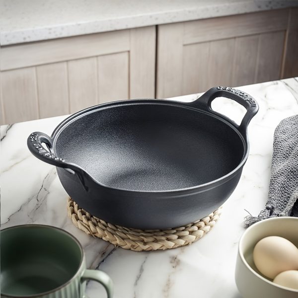 1pc BRODARK Cast Iron Soup Pot - Non-Stick, Rust Resistant, Outdoor Safe Cookware with Handles for Home & Restaurant Use, Ideal for Healthy Dinners - Image 9