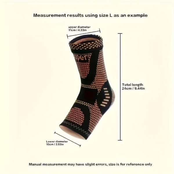 Copper Ankle Support: Adjustable Compression Foot And Ankle Brace, Suitable for Sports And Fitness - 2 Packs - Fits Adult Men And Women, Size: 7.5-12.2 Inches / 19-31 Cm (Ankle Circumference) - Image 6