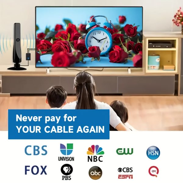 [4K HD TV Antenna] 500-Mile Range 2025 Portable HD Indoor TV Antenna | Supports 4K Ultra HD & Full HD 1080P, Smart TV Enhanced Signal Amplifier, Easy Installation, USB Powered - Image 10