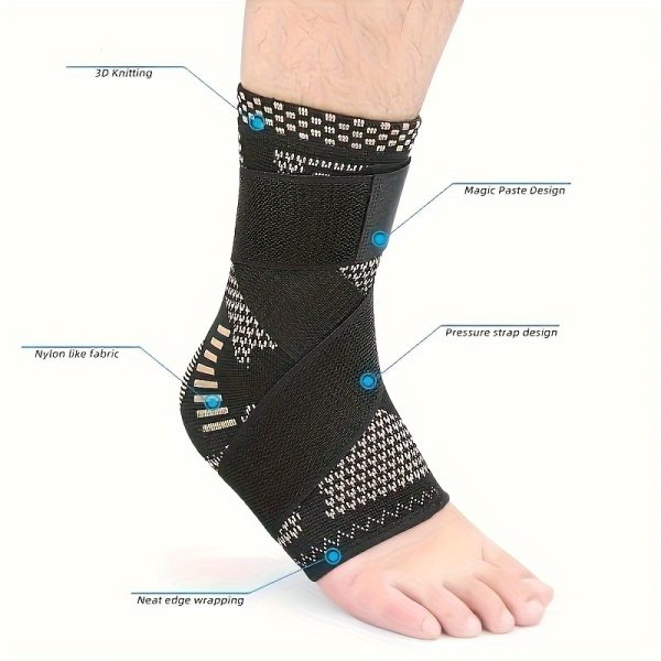 Copper Ankle Support: Adjustable Compression Foot And Ankle Brace, Suitable for Sports And Fitness - 2 Packs - Fits Adult Men And Women, Size: 7.5-12.2 Inches / 19-31 Cm (Ankle Circumference) - Image 5