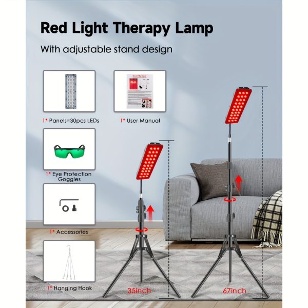 Red Light Therapy Lamp With Height Adjustable Stand - Image 3