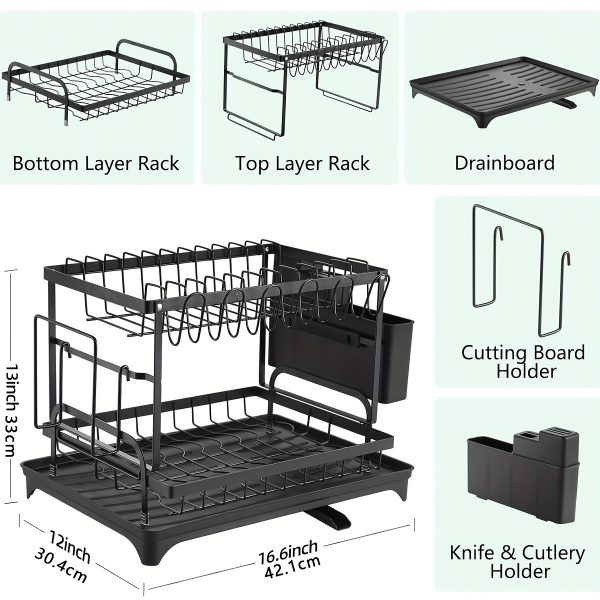 2 Tier Dish Drying Rack For Kitchen Counter - Image 4