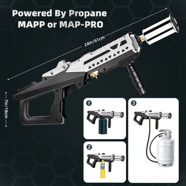 Propane Grill Torch Gun - Cooking Torch Head Max. 800, 000 BTUs - Culinary Torch Sous Vide - Adjustable Flamethrower for BBQ, Campfire, Charcoal Wood Grills(Tank Not Included) - Image 2