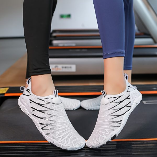 [Water Shoes] Unisex Breathable Slip-On Water Shoes - Lightweight Quick-Dry Mesh Upper & Rubber Sole, Striped Design for Hiking, Running, Travel, Daily Wear - Modern Unisex Casual Sneakers, Water Sports Footwear, Sleek Shoe Design, EVA Comfort Insole - Image 7