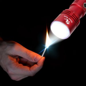 Shan Bao Red LED Flashlight - Zoomable, Rechargeable, 5000mAh Battery, High-Power Light Source for Outdoor Use, Ignites Fire, Includes USB Cable & Gift Box, Flashlight Rechargeable
