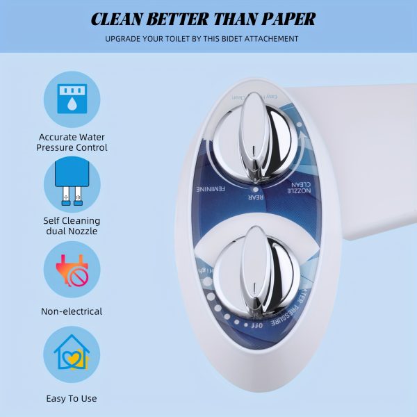 Dual Nozzle Self-Cleaning Bidet Attachment Toilet Bidet Attachment - Image 7