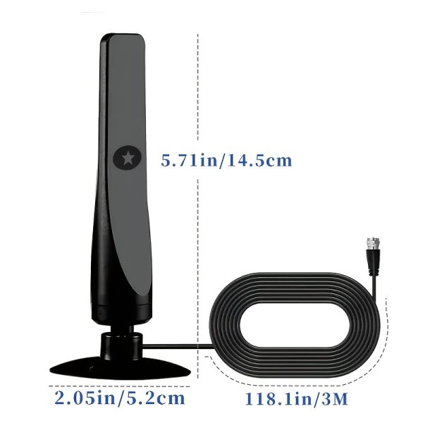 [4K HD TV Antenna] 500-Mile Range 2025 Portable HD Indoor TV Antenna | Supports 4K Ultra HD & Full HD 1080P, Smart TV Enhanced Signal Amplifier, Easy Installation, USB Powered - Image 4
