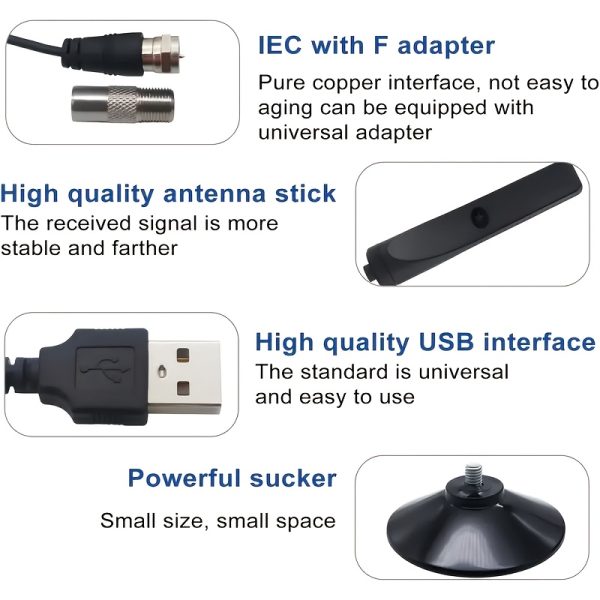 [4K HD TV Antenna] 500-Mile Range 2025 Portable HD Indoor TV Antenna | Supports 4K Ultra HD & Full HD 1080P, Smart TV Enhanced Signal Amplifier, Easy Installation, USB Powered - Image 8