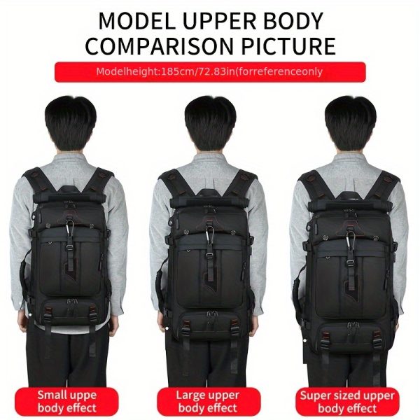 Men's Convertible Travel Backpack - Lightweight Carry-On Laptop Bag with 15.6" Laptop compartment, Expandable Shoe storage, Durable Polyester Construction, Adjustable Shoulder Straps & Side Pockets - Convertible Duffle for Business, Gym, Airplane, Hiking - All-in-One Backpack for Frequent Travelers, Business Trip, Sporty Look, Reinforced Stitching, Zippered Pockets, Frequent Flyer - Image 7