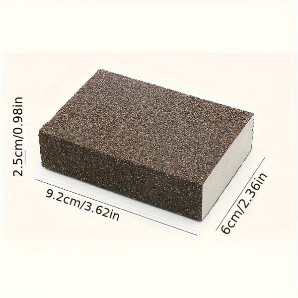 [Heavy-Duty Scouring Pad] Durable Heavy-Duty Diamond Sand Scouring Pad | Rust & Stain Remover for Kitchen Pots & Pans, Polyurethane Cleaning Sponge for Home & Dorm Use, Effective Scrubber - Image 4