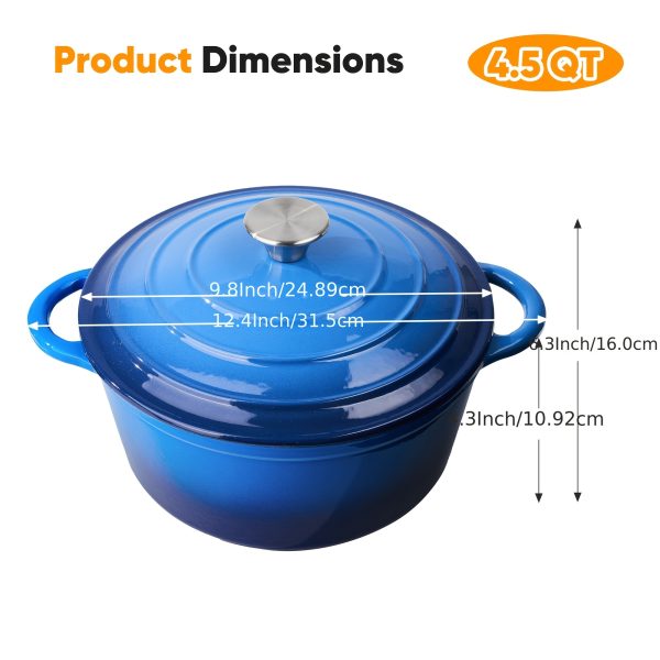 6 Quart Enameled Cast Iron Dutch Oven With Lid, Premium Durability Oven Safe Up To 500°F, Heavy Duty Cookware Perfect For Bread Baking, Stews, Braising & Roasting - Image 5