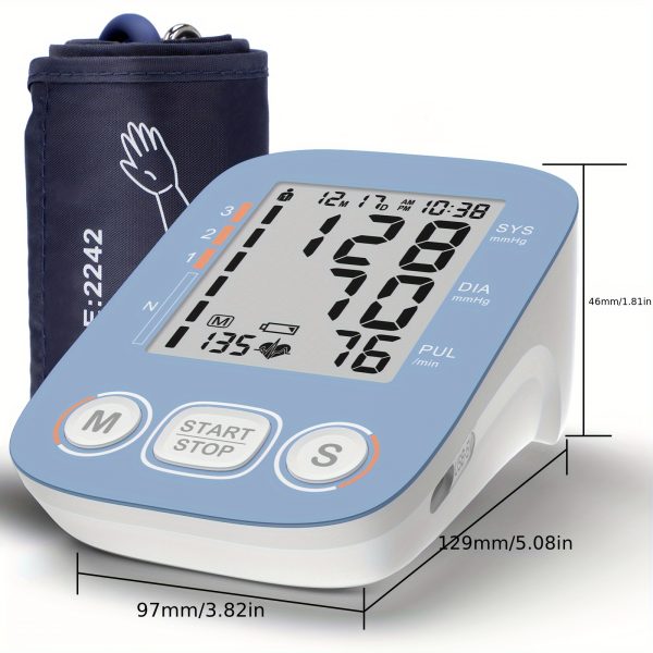 Blood Pressure Monitor For Home Use, Upper Arm Blood Pressure Monitors, BP Machine With 2x199 Reading Memory, Adjustable Arm Cuff 9"-16", Large Display With Light Storage Bag - Image 8