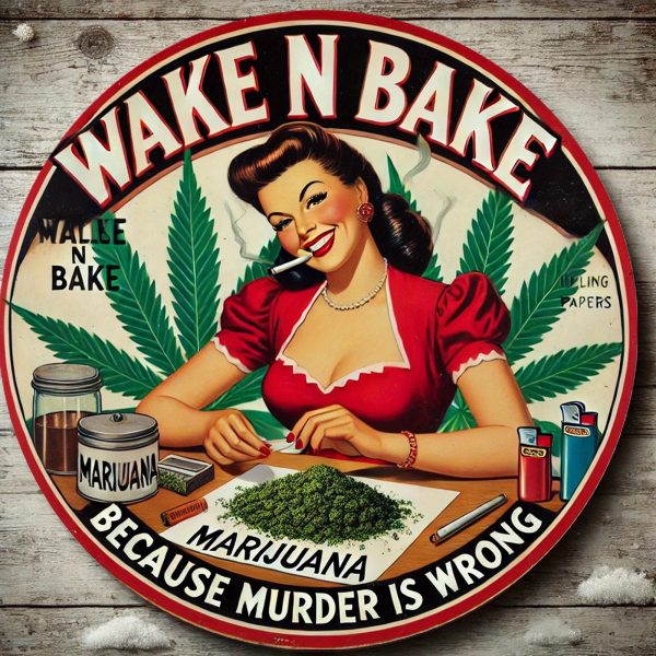 2D Flat - 1pc, New Product- 146& Morning Wake-Up, Smile To Relieve Worry Theme 2D Round Aluminum Sign Aluminum Foil Engraved Wall Decoration, High-Definition Printing, Retro Style Metal Aluminum Wall Art Poster, Suitable For Backyard Wall, Humorous Deco