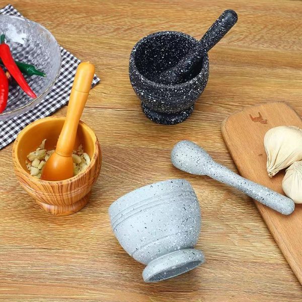Grinding Bowl Set Kitchen Garlic Paste Bowl Vanilla Crusher Kitchen Peper Crusher Food Grade PP Material Multi-purpose Grinder Household Garlic Paste Tool Seasoning Spice Tool Cereal and Complementary Food Grinder Kitchen Gadgets - Image 2