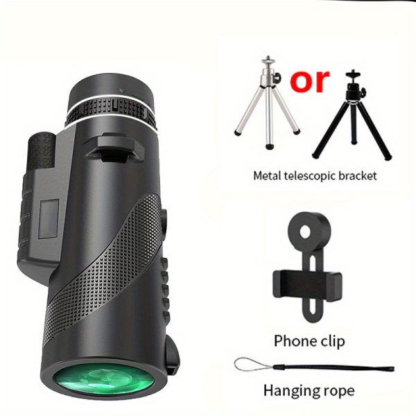 1/ 2pcs 10X42 High Definition Monoculars, Suitable for Adult Use, 10X Magnification, 42Mm Objective, Manual Focus, FMC Coated Lens, with phone Adapter And Tripod, For Activities, Travel, Bird Watching And Sporting Events ( Local Warehouse Direct) - Image 2