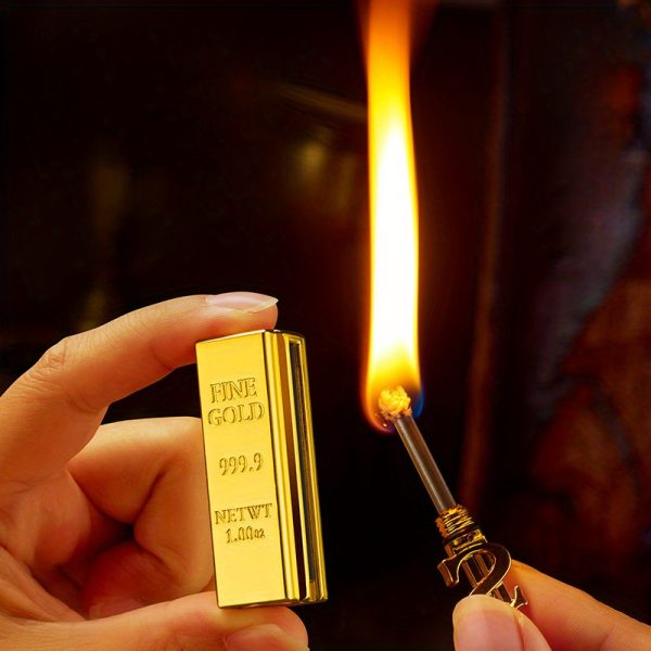 1/3/5pcs Permanent Lighter, Creative Golden Bar Small Match Stick, Multi-functional Metal Kerosene Lighter, Mini Igniter, Suitable for Outdoor Camping Fire-making, Gift for Boyfriend Or Father (without Oil), Without Battery - Image 10