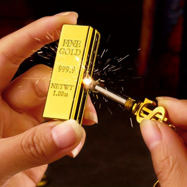 1/3/5pcs Permanent Lighter, Creative Golden Bar Small Match Stick, Multi-functional Metal Kerosene Lighter, Mini Igniter, Suitable for Outdoor Camping Fire-making, Gift for Boyfriend Or Father (without Oil), Without Battery