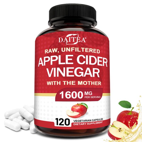 Apple Cider Vinegar Capsules 1600mg - Supports Digestion and Energy Levels for Men and Women - 120 Capsules - Image 2