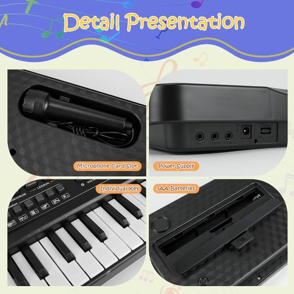61-Key Portable Electronic Piano Keyboard with Built-in Microphone - Full-Size Piano Keys, USB-Powered Keyboard (No Batteries Needed), Lightweight & Compact Design for Home, Travel, Studio, Beginners - Ideal for Learning & - Black Electronic Piano, Home Studio Setup, Stylish Music Gear, Reliable Performance Gear, Beginner Musicians - Image 7