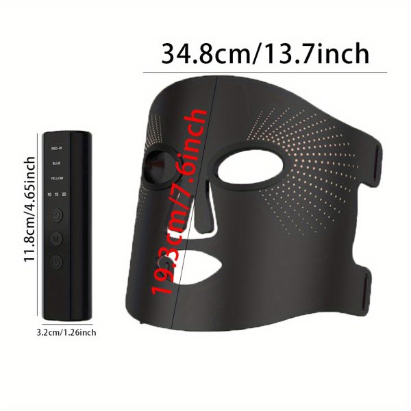 180 LED Beads 3 Modes Portable Led Face Mask Light with Remote, 850nm Mask with Timing Function at Home - Image 4