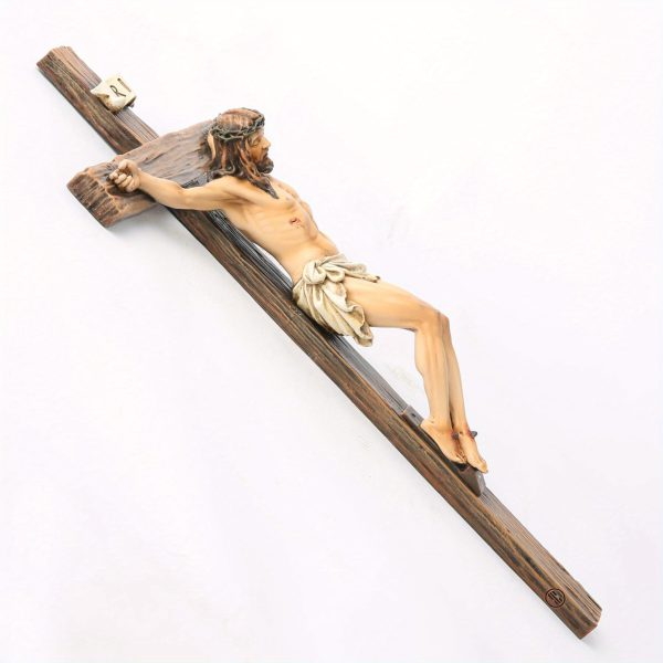 Resin Religious Wall Art - Jesus Christ Crowned with Thorns, Cross of Jesus, Indoor Decor for Home or Church, Spiritual Wall Decor | Elegant Craftsmanship, No Electricity Needed, Religious Wall Art - Image 4