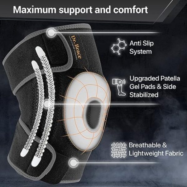 Professional Knee Brace with Side Stabilizers & Patella Gel Pads - Adjustable Snap Closure, Breathable Mesh & Durable Fabric for Maximum Knee Support, Fast Recovery - Men & Women, Knee Brace for Knee, Sports Knee Brace, Secure Fit Design, Comfortable Fit, Active Lifestyle, Secure Fit Brace, Breathable Material, Active Lifestyle Gear - Image 7