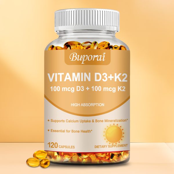 Vitamin D3 K2 - Joint & Bone Health, Supports Calcium Absorption, Premium Formula - 120pcs - Image 3