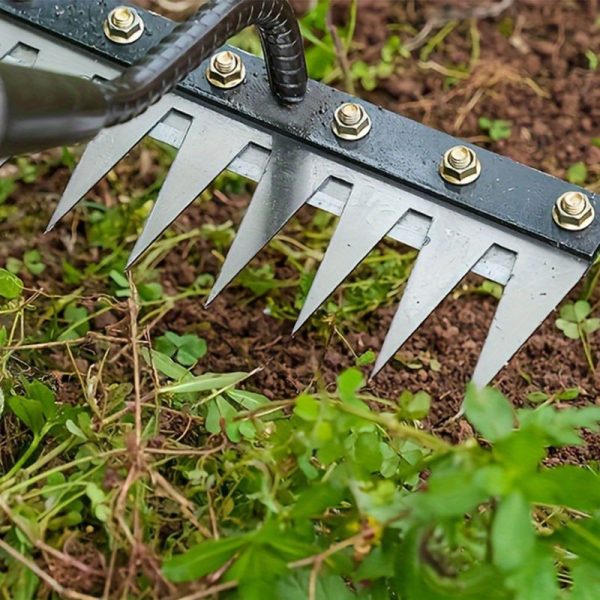 A Heavy-Duty Horticultural Weeding Rake, Metal Weeding Hand Rake, Used for Gardening And Soil Aeration, for Turning Soil And Cleaning Weeds, Excluding Handle - Image 4