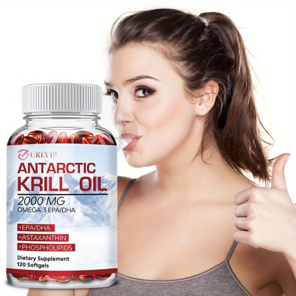 Antarctic KRILL Oil - with EPA & DHA, Astaxanthin, Heart Health Support, Supports Joint and Skin Health - 120pcs - Image 7