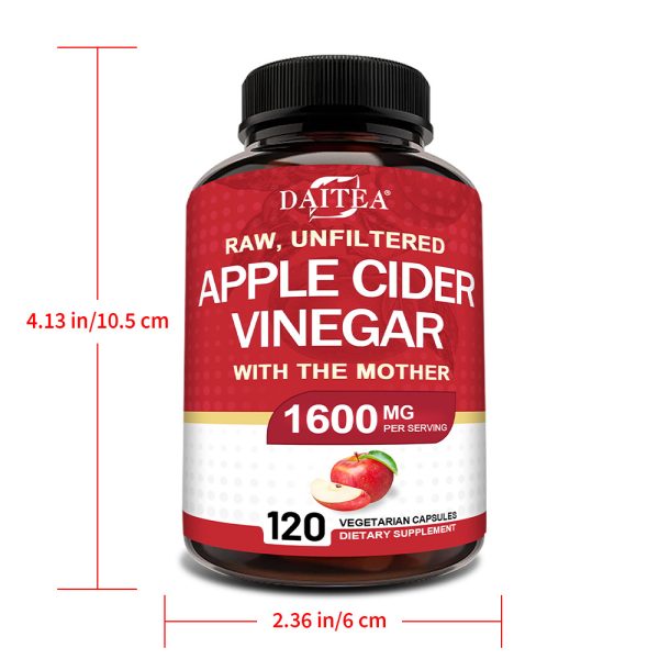 Apple Cider Vinegar Capsules 1600mg - Supports Digestion and Energy Levels for Men and Women - 120 Capsules - Image 7