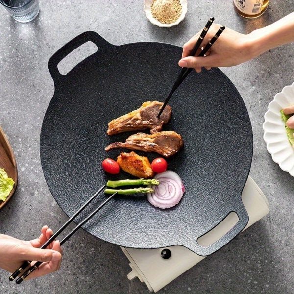 4pcs non-stick cast iron skillet set, stove-top frying pan. 11.02-inch frying pan +kitchen three-piece set, easy to clean | Multifunctional dining - restaurant cookingutensils, industrial kitchen cooking set. - Image 6