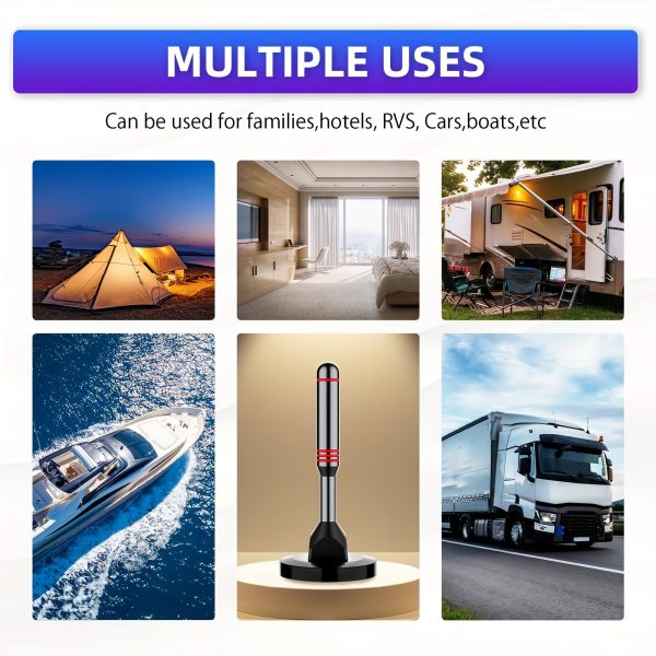 2025 Smart Indoor TV Antenna with 360° Rotating Magnetic Base – Long Distance Reception, Cable-Free Installation for Clear Local Channels, Sleek Black Design, High-Quality Connectivity for Flat Screen & Analog TVs, Cablefree Viewing | Modern Antenna Design | Durable Antenna, Antenna for Tv - Image 4