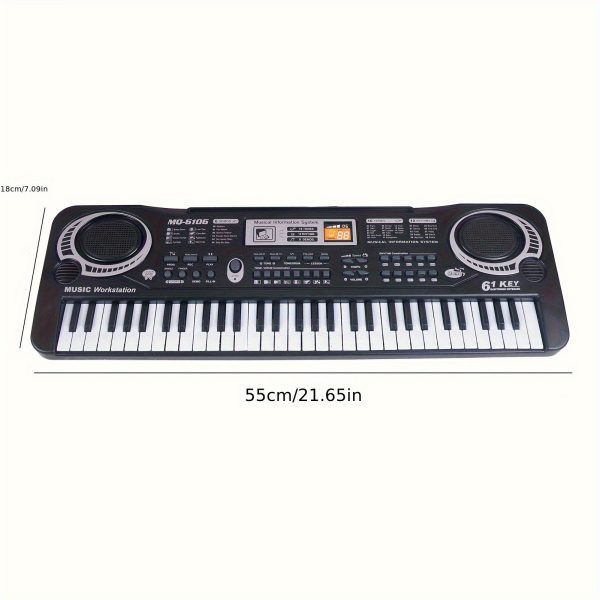 61-Key Portable Electronic Piano Keyboard with Built-in Microphone - Full-Size Piano Keys, USB-Powered Keyboard (No Batteries Needed), Lightweight & Compact Design for Home, Travel, Studio, Beginners - Ideal for Learning & - Black Electronic Piano, Home Studio Setup, Stylish Music Gear, Reliable Performance Gear, Beginner Musicians - Image 3