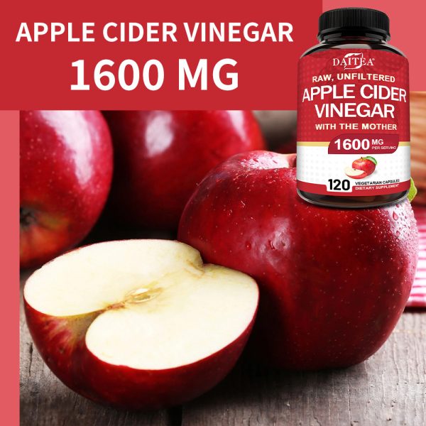 Apple Cider Vinegar Capsules 1600mg - Supports Digestion and Energy Levels for Men and Women - 120 Capsules - Image 4