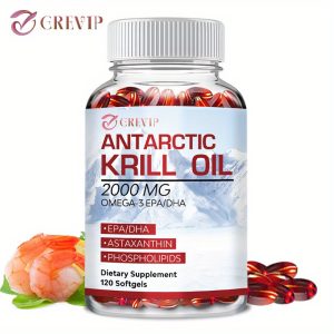 Antarctic KRILL Oil - with EPA & DHA, Astaxanthin, Heart Health Support, Supports Joint and Skin Health - 120pcs