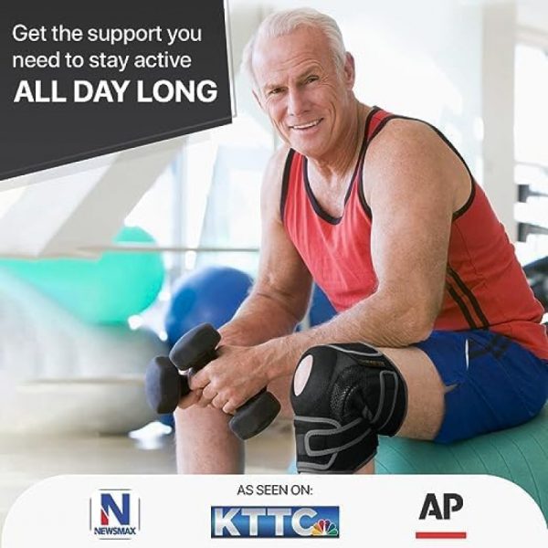 Professional Knee Brace with Side Stabilizers & Patella Gel Pads - Adjustable Snap Closure, Breathable Mesh & Durable Fabric for Maximum Knee Support, Fast Recovery - Men & Women, Knee Brace for Knee, Sports Knee Brace, Secure Fit Design, Comfortable Fit, Active Lifestyle, Secure Fit Brace, Breathable Material, Active Lifestyle Gear - Image 8